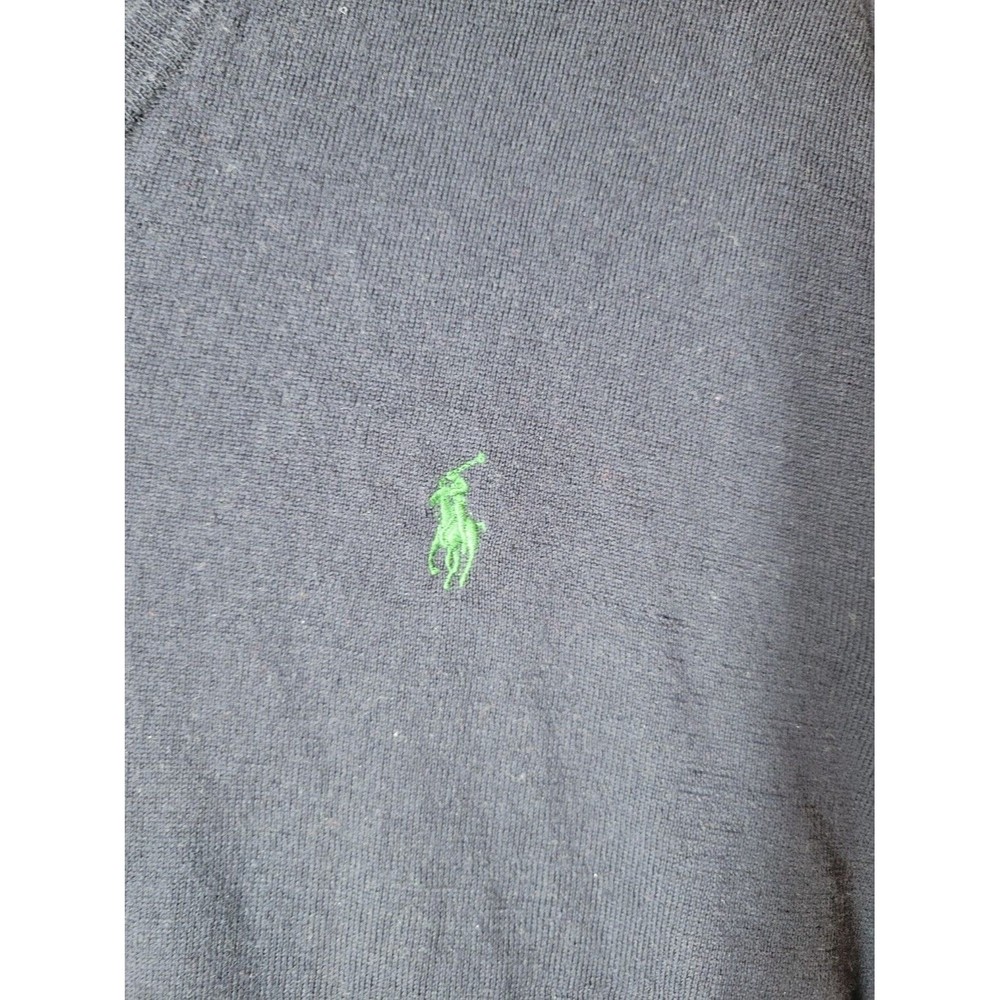 Polo Ralph Lauren Men's SZ L Sweater Merino Wool V Neck Long Sleeve Blue - Picture 4 of 8